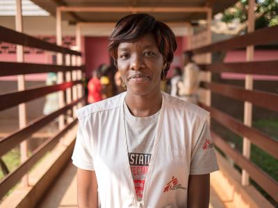 Dr. Christine BIMANSHA MBOMBO, MSF Medical Activity Manager of the HIV/AIDS program in the Hôpital communautaire of Bangui. 09 July 2016 - Hôpital communautaire, Bangui, Central African Republic.