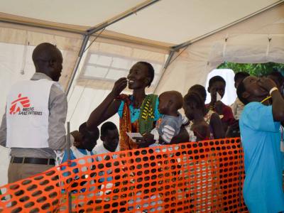 Juba, South Sudan. Cholera vaccination at the Protection of Civilians (PoC) site in Tomping.