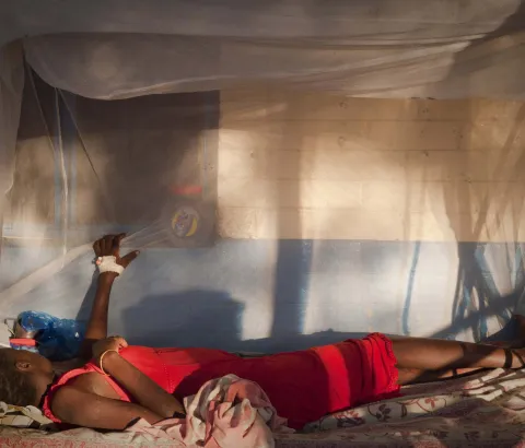 A kala azar patient at Leer Hospital, Unity State, South Sudan, 2010.