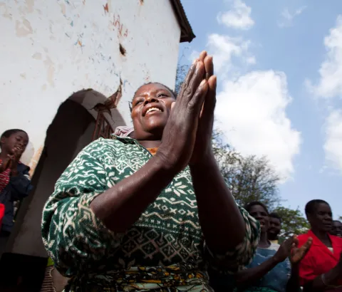 Edna Maulana with her PMTCT support group.