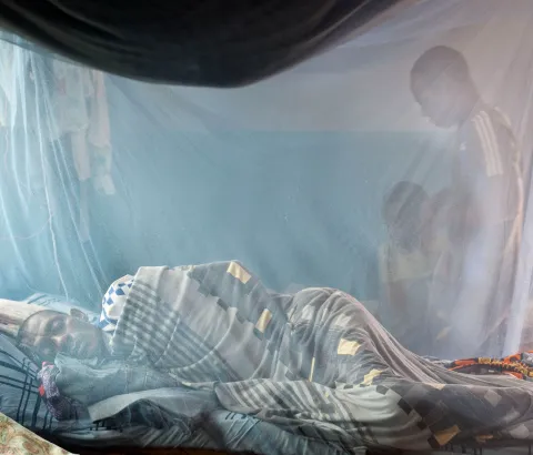 Hospitalized patient in the "Buruli pavilion" in the district hospital of Akonolinga where MSF is working.