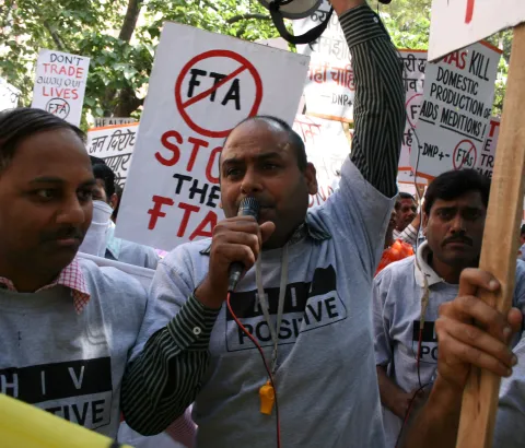 March against the Free Trade Negotiation between India and the EU.