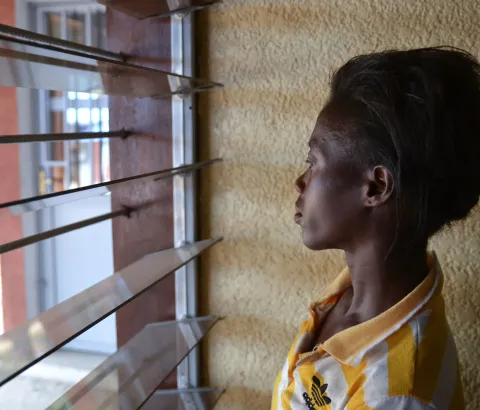 Portrait of Portrait of Bwa Mpana, 37, a patient at the Mbankana General Hospital in Kinshasa, DRC, since 2011.