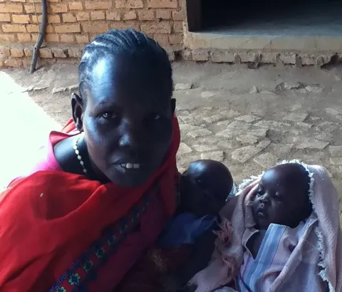Aquil Bol Mallien, mother of twins at an MSF clinic in South Sudan.