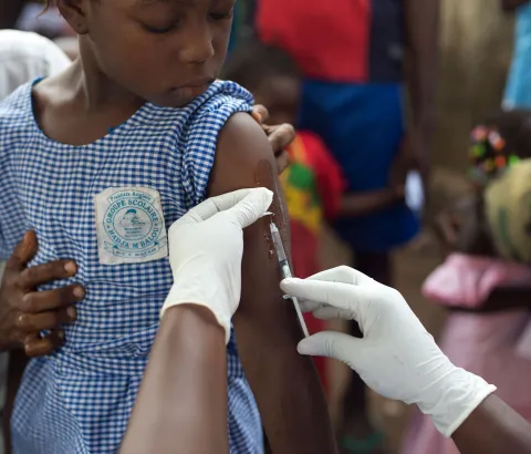 MSF launched a vaccination campaign against measles in an attempt to control the epidemic that was declared by the government of Guinea on 14 January 2014. 