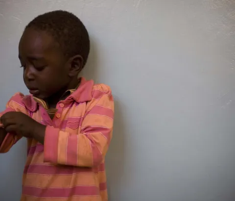 Immunization campaign at Endebess Hospital organized by MSF with the Ministry of Health. Photograph by Brendan Bannon
