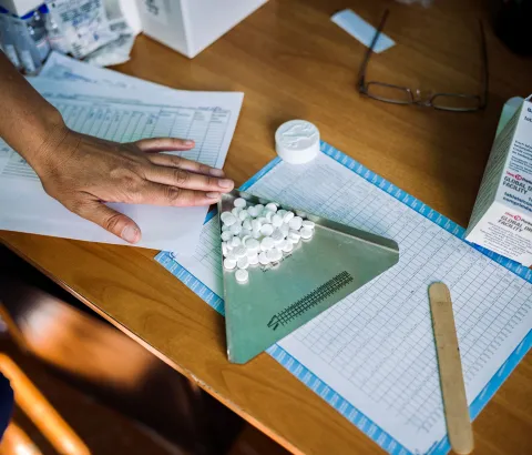 Image of bedaquiline, TB drug at the MSF project in Osh, Kyrgyzstan, 2017.