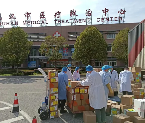 MSF donated 3.5 tonnes of personal protective equipment to health workers at the Wuhan Jinyintan Hospital in Hubei province. Wuhan Jinyintan Hospital is one of the designated hospitals providing treatment to COVID-19 patients, especially those in severe and critical conditions