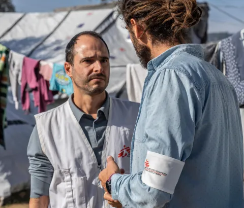 The MSF International President Christos Christou visitng Moria camp in Lesbos to see the situation of asylum seekers and refugees trapped on the greek islands.
