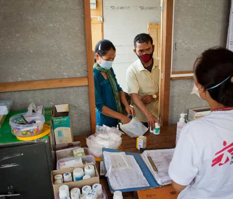 Mr and Ms Kimboi, both of whom are HIV-positive, at the MSF Chakpikarong clinic. They’ve come to the clinic for a check-up and to collect their medication. MSF started providing specialised care for HIV and TB in Manipur in 2005 and 2007, respectively.