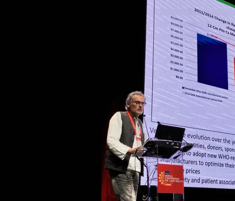 Christophe Perrin, TB Advocacy Pharmacist for MSF's Access Campaign presents on Access to Medicines and Diagnostics at the Union World Conference on Lung Health