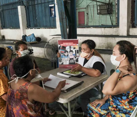 MSF's project in Tondo, Manila. The TB project is focused on active case-finding (ACF) activities, which includes a chest x-ray linked with computer-aided diagnostics, sputum collection, a medical examination by a doctor, and health education on TB